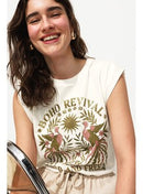 T-shirt à Motif Pailleté - Naturel Imprime