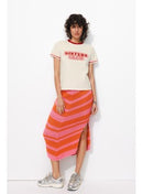 T-shirt Sisters Club - Naturel Imprime