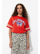 T-shirt Motif Campus Femme - Rouge Imprime