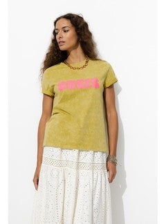 T-shirt à Message Femme - Multicolore Imprime