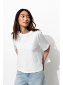 T-shirt Uni Évasé Femme - Naturel Uni Clair