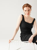 Débardeur en Jersey Femme - Noir Uni Fonce