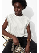 T-shirt sans Manches Femme - Naturel Uni Clair
