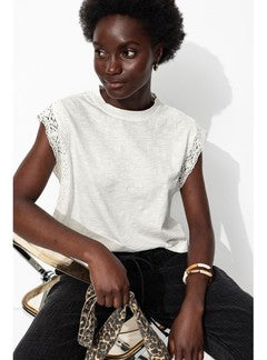 T-shirt sans Manches Femme - Naturel Uni Clair