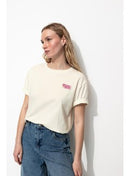 T-shirt à Message Éco-conçu - Naturel Uni Clair
