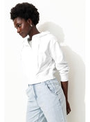 Sweat-shirt à Capuche Femme - Blanc Uni Clair