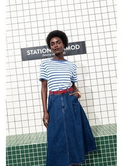T-shirt Rayé Made In France - Bleu Raye