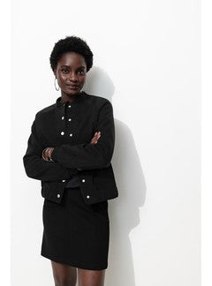 Sweat-shirt Teddy en Molleton - Noir Uni Fonce
