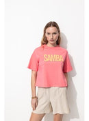 T-shirt Court 75 Femme - Rose Imprime