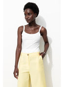 Débardeur en Jersey Uni Femme - Blanc Uni Clair