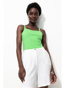 Débardeur en Jersey Uni Femme - Vert Uni Colore