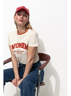 T-shirt 1975 Femme - Naturel Imprime