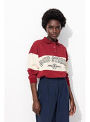 Sweat-shirt Bicolore Femme - Multicolore Raye