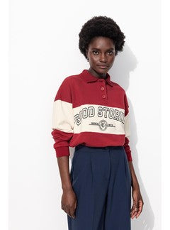 Sweat-shirt Bicolore Femme - Multicolore Raye