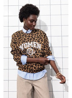 Sweat-shirt 1975 Léopard Femme - Multicolore Imprime