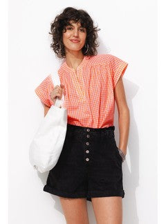 Blouse à Carreaux Vichy Femme - Multicolore Carreaux