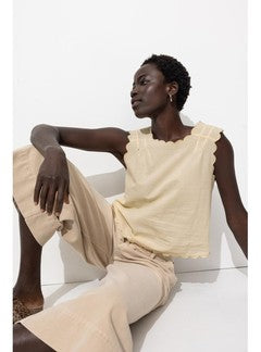Top Court Recto/verso Femme - Naturel Uni Clair