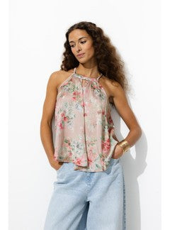 Top Soyeux Imprimé Femme - Rose Imprime