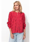 Chemise en Broderie Anglaise - Rouge Uni Colore