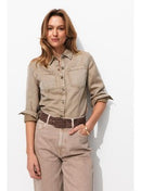 Chemise en Lyocell Femme - Naturel Uni Clair