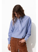 Chemise Oversize Rayée Femme - Bleu Raye