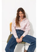 Chemise Oversize Broderie Love - Multicolore Raye