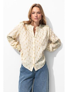 Chemise Gaze de Coton Brodée - Naturel Uni Clair