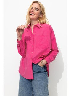 Maxi-chemise Femme - Rose Uni Colore