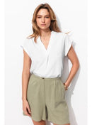 Blouse Unie Femme - Blanc Uni Clair