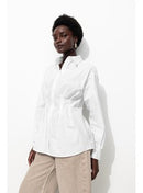 Chemise Cintrée en Popeline - Blanc Uni Clair