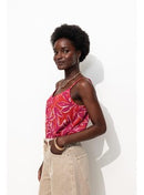 Top à Fines Bretelles Femme - Rouge Imprime