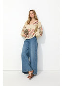 Blouse Brodée Oversize Femme - Naturel Uni Clair