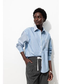 Chemise Rayée Femme - Bleu Raye