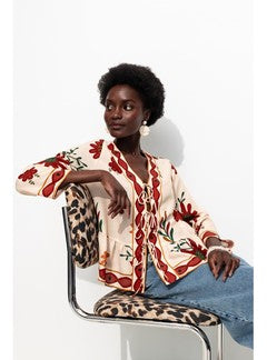 Blouse Imprimée à Nouettes - Naturel Imprime