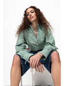 Chemise Oversize à Carreaux - Vert Raye