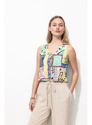 Gilet sans Manches Imprimé - Multicolore Imprime