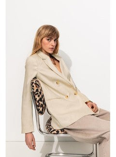Blazer Croisé Unie Femme - Naturel Uni Clair