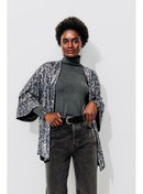 Veste Kimono à Paillettes - Noir Imprime