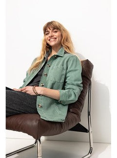 Alma Veste Surchemise Rayée - Gris Uni Fonce
