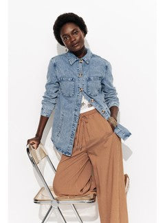 Alma Veste Surchemise Rayée - Jeans Uni Fonce