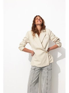 Veste de Tailleur Femme - Naturel Uni Clair