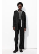 Veste de Tailleur à Capuche - Noir Uni Fonce