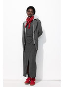 Veste de Tailleur à Capuche - Gris Uni Clair