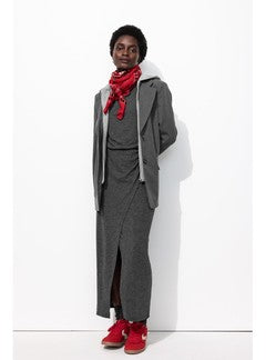 Veste de Tailleur à Capuche - Gris Uni Clair