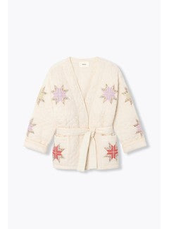 Veste-kimono Matelassée Femme - Naturel Imprime