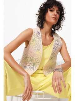 Boléro Matelassé Brodé Femme - Naturel Imprime