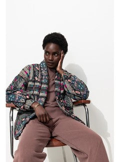 Veste Matelassée Imprimée - Multicolore Imprime
