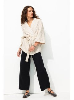 Veste Kimono Femme - Naturel Uni Clair