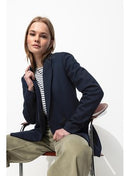 Veste de Tailleur Côtelée - Bleu Uni Fonce