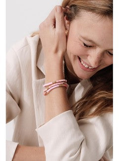 3 Bracelets Surfeuse à Sequins - Jaune Uni Colore